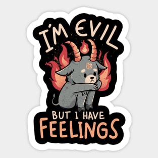 Im Evil But I Have Feelings - Cute Funny Evil Creepy Baphomet Gift Sticker